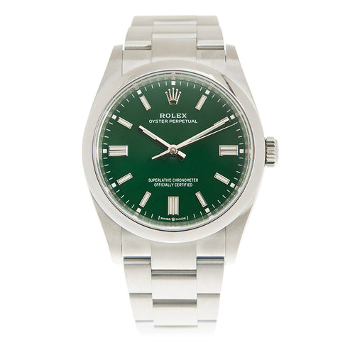 NEW ROLEX OYSTER PERPETUAL 126000-0005 GREEN