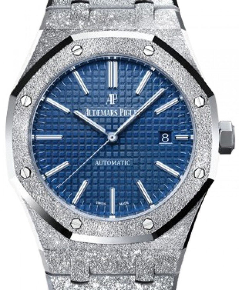 Men's Audemars Piguet Royal Oak Frosted Gold 15410BC.GG.1224BC.01 Blue Index White Gold 41mm Automatic - BRAND NEW