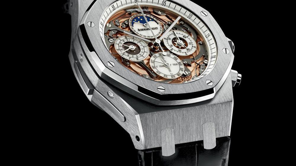 Men s Audemars Piguet Royal Oak Grande Complication 26552BC.OO.D002CR.01 Skeleton White Gold Leather 44mm Automatic BRAND NEW